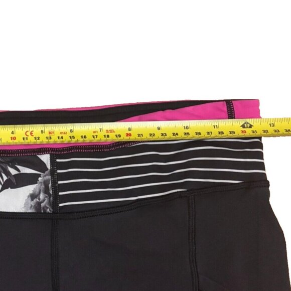 Lululemon Original Speed Ruffle Sides Pockets Black Leggings Womens Size 4 - Picture 5 of 5